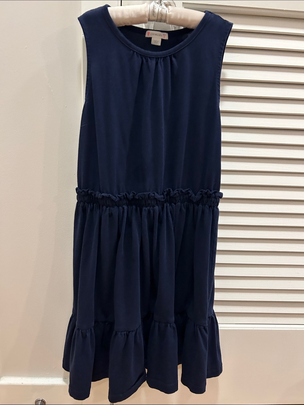 Navy Sleeveless Gathered Waist Dress by Crewcuts